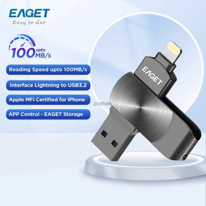 USB-накопители EAGET i66 1T USB-накопитель MFi Lighting to USB 3.2 Pendrive USB Memories Stick для IPhone IPad ПК Телефоны Ноутбуки