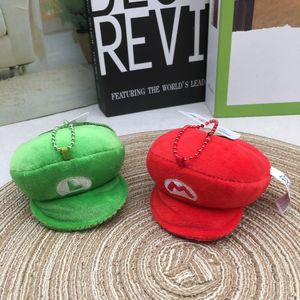 Gioco Anime da 4 pollici Portachiavi con ciondolo con cinturino per cappello rosso verde Cartone animato Kawaii Figura Giocattoli Portachiavi Accessori divertenti Puntelli