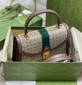 Bolsa de mão designer bolsa feminina sacola crossbody tipo de bolsa média pode ombro marca italiana lona e couro marrom pequena bolsa requintada 25cmx17.5cmx7cm