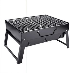 Thicken Folding Lightweight Portable Barbecue Charcoal BBQ Grill Outdoor Patio Camping Cooker BBQ Party Cooking Tools 240116