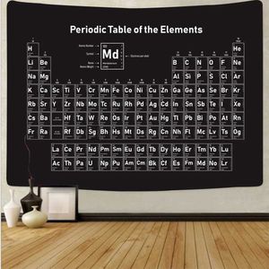 Tapeçarias Tabela Periódica dos Elementos Química Tapeçaria Ciência Pendurado na parede Arte Tema Dormitório Decorações de quarto de casa Cortina suspensa