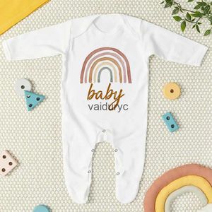 Rompers impressão de bebê bebê babygrow sleepsuit colet bodysuit recém -nascido vindo casa roupa hospital