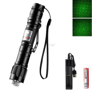 POinters High Power Askeri 5 Mil 532Nm Yeşil Lazer İşaretçi Güçlü Kalem Görünür Işın Yanan Laserpointer Lazer Star Cap ile