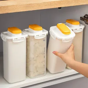 Förvaringsflaskor lufttätt matbehållare kök luft tätt 1.7l hus skafferi organisation och spannmål containrar med enkla