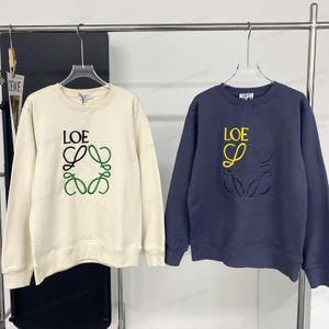 Tasarımcı Hoodie Summer Loewe Sweatshirt Yüksek Versiyonu Loewe Marka Tasarımcı Uzun kollu Yuvarlak Yuvarlak Boyun Saf Pamuk Pamuk Mat Giyim Dayanıklı Rahat Loewe Üst