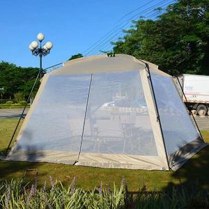 Tents And Shelters Mosquito Proof Family Tent Awning Fishing Mesh Beach Car Shelter 5-8 Person Canopy Outdoor Camping Sunscreen