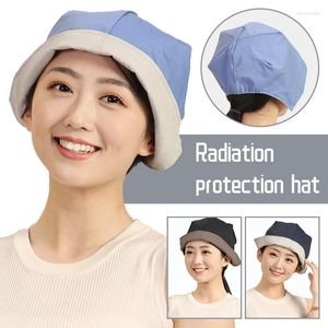 Berets Electromagnetic Radiation Protective Cap Work Hat Silver Fiber Unisex Bucket Computer EMF Shielding Protection