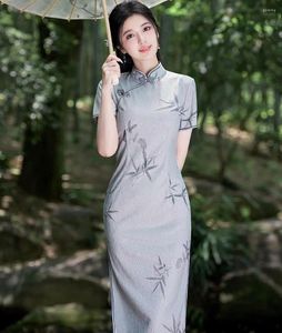 Roupas étnicas Cheongsam Banquete Slim Vestido Diário Estilo Chinês Qipao Tradicional Asiático Vestidos Primavera Verão Dança Roupas de Festa