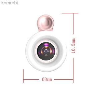 Selfie Lights Mobile Phone Fill Light 15X Macro Lens Portable Selfie LED Ring Flash Light Selfie Lamp Phone Accessories For Photography MakeupL240117