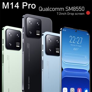 M14 Pro Android Smartphone Touch Screen Color Screen 4G 8GB RAM 64 GB 128 GB 256 GB ROM 7,3-tums HD+ skärm Smart Wake Gravity Sensing Support för flera språk