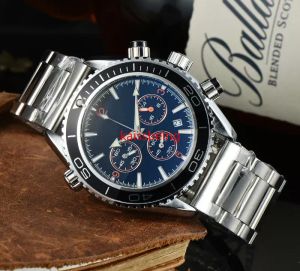 IV Omeg New Six Needles Stitches Mens Luxury Quartz Watch عالية الجودة من أعلى العلامة التجارية المصمم على مدار الساعة