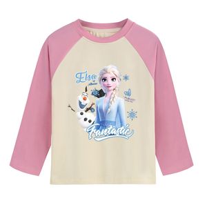 INS Bambini tagliati cartoon T-shirt 2024 ragazzi ragazze principessa stampato t-shirt a maniche lunghe moda bambini cotone casual tps S1038