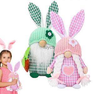 Andra evenemangsfestleveranser 2st Eastser Faceless Plush Bunny Easter Eggs Hunt Basket Stoppers Filler Classroom Prize for Easter Theme Party YQ240116