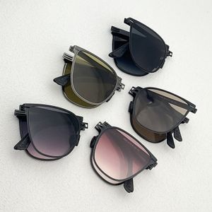 Nuovi occhiali da sole pieghevoli in metallo, protezione solare per donna, protezione UV, tendenza alla moda, commercio all'ingrosso di produttori di occhiali da sole