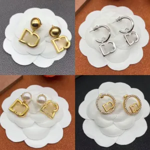 Luxury Designer Silver Earrings Stud For Womens Gold Hoop Earings Pearl Jewelry Woman 925 Silver Earring Stud Dangle Female Earing Oreilles Wedding Gift 241166D