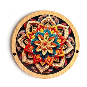 Mandala-Blume, unregelmäßiges Puzzle, hoher Schwierigkeitsgrad, Denkspiele, Rompecabezas De Madera, Lernspielzeug aus Holz, 240115