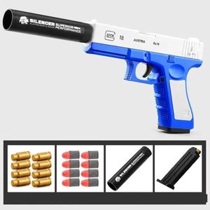 M1911 EVA Soft Bullet Foam Darts Blaster Toy Gun Pistol Manual Shooting Pink Launcher With Silencer For Children Kids Boys Birthday Gifts-F