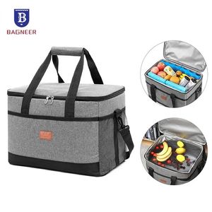 36L Large Insulated Cooler Bag Food Drink Thermal Picnic Lunch Bag Leakproof Cooling Box Camping BBQ Family Outdoor Activities 240116