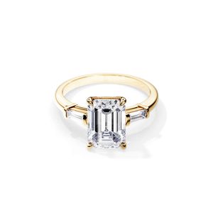 IGI Certified Fine Jewelry D/Vs1 Emerald Cut 2Ct Laboratory Grown Diamond Customizable Women's Wedding Proposal Ring