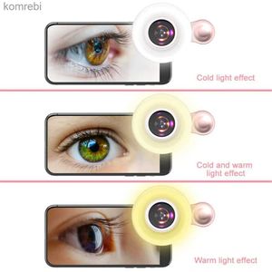 Selfie Lights 15x Macro Lens Mobiltelefon HD Camera Lens med LED Ring Flash Light Smartphone Selfie Live Lamp Fill Lightl240118