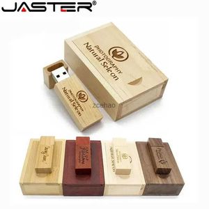 USB Flash Drives Jaster USB 2.0 drewniany pamięć Stick USB Dysk flash Pendrive4GB 16GB 32GB 64GB U DISK Prezent Wedding Prezent 1PCS Darmowe zwyczaj