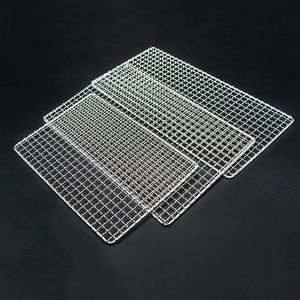 Reusable BBQ Grill 304 Stainless Steel Mesh Mats BBQ Grills Grate Grid Rack Cooking Baking Replacement Barbecue Net Accessory 240116