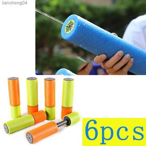 Areia jogar diversão na água 6pcs armas de água crianças espuma spray de água pistola atirar água atirador seguro crianças super canhão brinquedo de verão ao ar livre jogos de praia presente