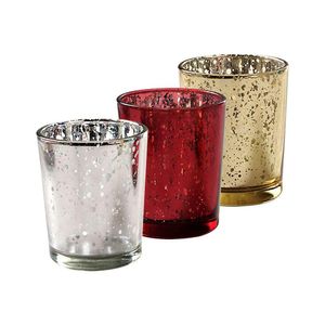 Starry Night Tea Light Holder Mercury Glass Votive Candle Cup LED Natal Ouro Vermelho Sier Decoração de Festa de Casamento 0525 Drop Deliver Dhmsg