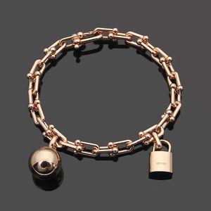 Braccialetti con ciondoli Designer T Catena di gioielli Bracciale a forma di U a strato singolo Oro/argento/rosa come regalo di Natale di nozze Lvs2