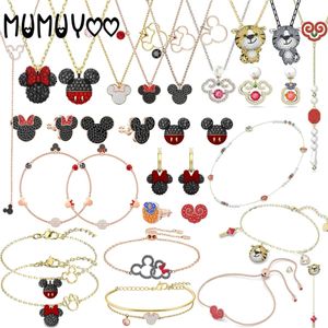 Necklaces Swa Original Children's Fashion Jewelry High Quality Austrian Crystal Charm Cute Mouse Necklace Women's Birthday Gift with