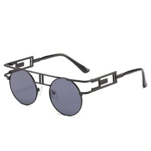 Nova tendência de vapor punk óculos de sol príncipe masculino ciclismo quadro redondo óculos de sol