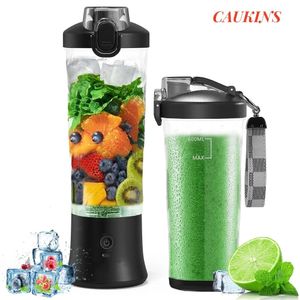 600ml Rechargeable Portable Blender Bottle Powerful Electric 6 Blades Mixer Personal Usb Smoothie Fruit Juicer For Home 240116