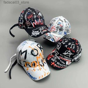 Bola Caps Novo Graffiti Hip-Hop Kpop Homens Mulheres Bonés de Beisebol Algodão Respirável Snapback Skate Esporte Caps Adulto Legal Streetwear Moda Q240116