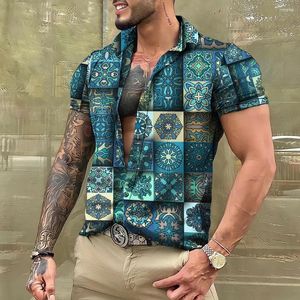 Men's Casual Shirts Social Beachwear Camping Streetwear 3D Print Short Sleeve Top Luxury Oversized Tee Clothing Vacation Funny