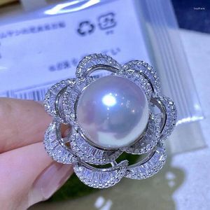 Cluster Rings Large Quantity Of 12-13mm Genuine Natural South China Sea White Earrings And Pearl That Can Be Adjusted