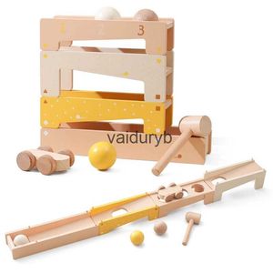 Intelligenzspielzeug Holzschienen-Montagespielzeug Montessori-Spielzeug Holzwagen Babyform Klopftraining Hand- und Fußtrainingsspielzeug Bausteinevaiduryb