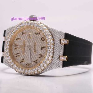 ZMB6 Premium High Quality VVS Top Brand Hot Custom Dign Hip Hop Men Woman Luxury Hand Set Led Out Diamond Moissanite Luxury Diamond Set Watch