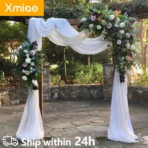 Cortina pura arco de casamento drapeado tecido sheer chiffon pano de fundo cortina cerimônia recepção swag pendurado decoração 240116