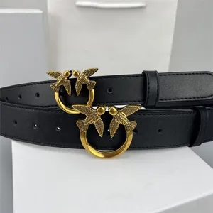 2024 NYA DESIGNER BELE BUCKLES Märke MENS 4,0 cm Kvinnor 3,0 cm Swallow Buckle Belt Classic äkta lädertrend Fashion Leisure Bird Buckle Cowhide