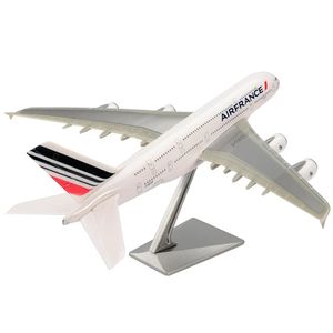 US 1 250 Modelo de aeronave de resina brinquedo Airbus 30cm A380 Air France Kids Toys para coleção 240116
