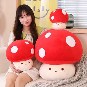 23/30/60cm Kawaii Mushroom Plush Dolls Simulation Plant Pillow Lovely Toys for Home Decor Sleeping Cushion Soft Soft Dolls 240115