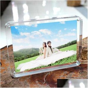 Christmas Gift 1 Set Acrylic Magnet Po Frame Four Corners Arc Design Creative Crystal Picture Bedroom Deck Decor Sh190918 Drop Deliv Dhyxp