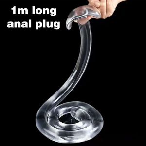 Sex Toy Massager Super Long Anal Plug Dildo 1 meter Soft Dilator Toys för stimulering av vagina och Anus extra rumpa