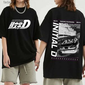 Herr t-shirts herrar bomull t-shirt japan anime topp drift ae86 inifirst d kort ärm sommaren casual tee män kvinnor överdimensionerade kläder streetwearq240116