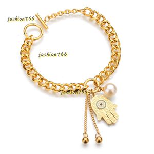 Designer Bangle Hand of Fatima Bracelet Bangles Fashion Gold Color Stainless Steel Charm Bracelets Women Jewelry Braclets High Quality 2024