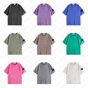 Damen-T-Shirt, Herren-Luxus-T-Shirt, Sommer-Stein-T-Shirt, Inselmode, schwere Waschung, gealtert, High Street, lässig, locker, kurzärmelig, Vintage-Co-ed-Designer-T-Shirt