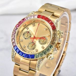 138 Designer Mens Watchs Men عالية الجودة مشاهدة Quartz Rainbow Diamond Watches Ceramic Watch Fashion Classic Style Stains Steel Lristwatches