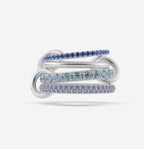 Moda Spinelli Rings Nimbus SG Gris Designer semelhante Novo em jóias finas de luxo x Hoorsenbuhs Microdame Sterling Silver Stack Ring