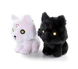 Anime Jujutsu Kaisen Megumi Fushiguro Preto Branco Cães Divinos Pelúcia Chaveiro Pequeno Pandent Crianças Brinquedos Recheados Para Crianças 15cm 240115