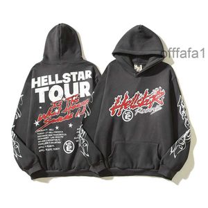 Designer Hoodie Hellstar Men Pullover SpiderWeb Star Flash Long Sleeve Street Hip-Hop Sweatshirts Blue Red Grey Black White Yoga Vintage Hoodios JFY5